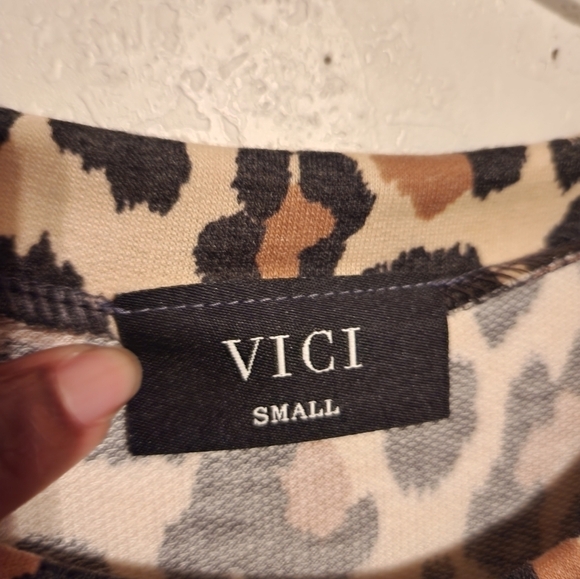 VICI Leopard Print Long Sleeve Dress Size S - Picture 3 of 8